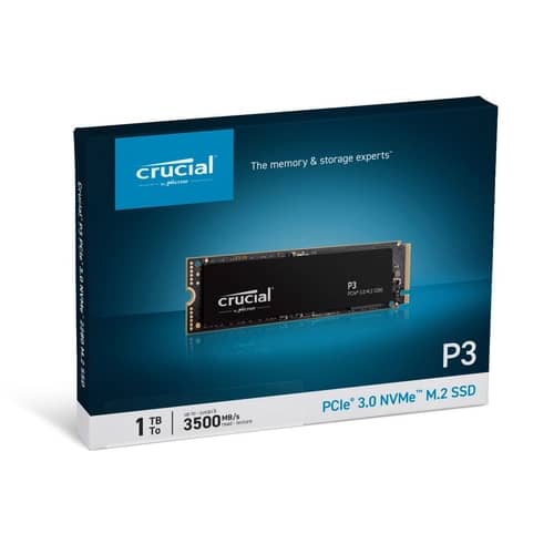 Disco Interno SSD CRUCIAL P3 1TB M.2 NVMe PCIe 3.0  3500MB/s