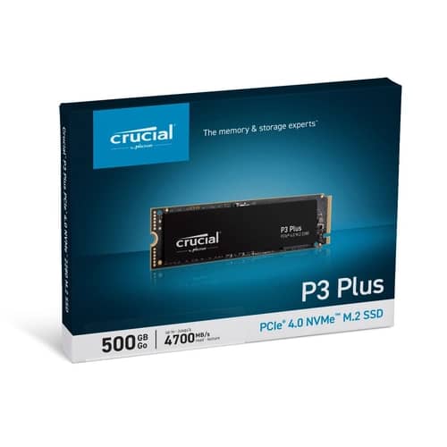 Disco Interno SSD CRUCIAL P3 Plus 500GB M.2 NVMe PCIe 4.0  4700MB/S