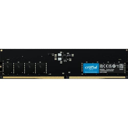Memoria Ram UDIMM CRUCIAL Basics 16GB DDR5 4800MHz CL40 1.10V Single Negro