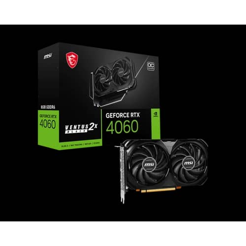 Placa de Video MSI NVIDIA GeForce GeForce RTX 4060 VENTUS 2X BLACK 8G OC