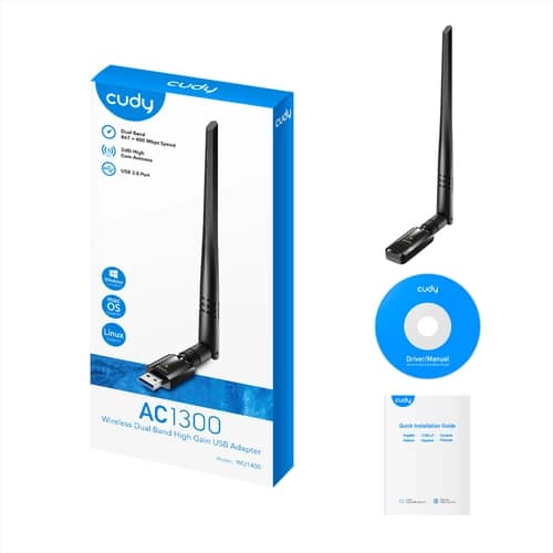 Placa de Red Cudy AC1300 USB Antena