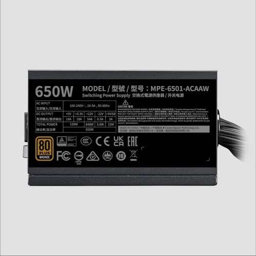 Fuente Cooler Master MWE Bronze 650 V3 80 Plus