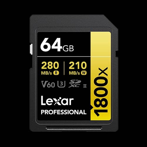 Tarjeta SDXC Lexar 1800X 64GB UHS-II  C10