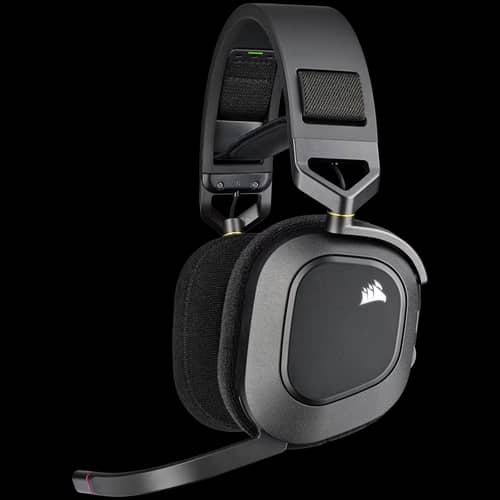 Auriculares gaming CORSAIR HS80 RGB WIRELESS con audio espacial - carbón