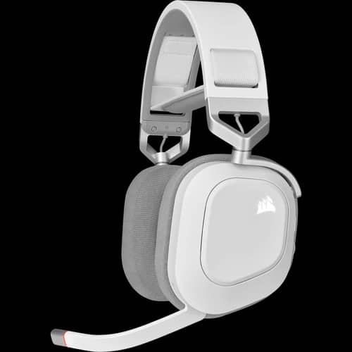 Auriculares gaming CORSAIR HS80 RGB WIRELESS con audio espacial - blanco