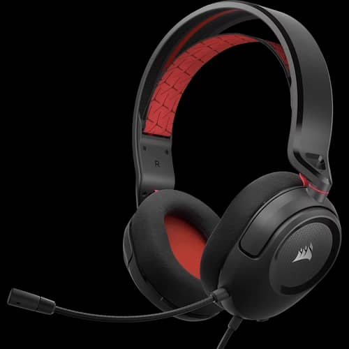 Auriculares gaming cable CORSAIR HS35 v2 multiplataforma, rojo