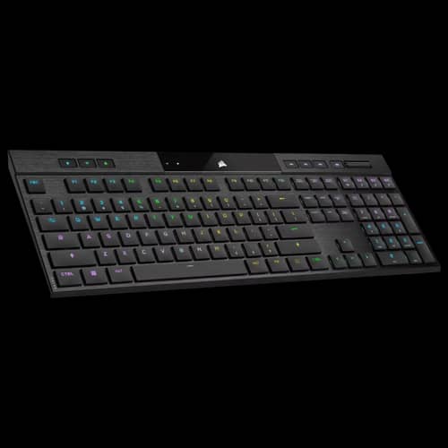 Teclado gamer CORSAIR RGB ultradelgado K100 AIR WIRELESS CHERRY MX Ultra Low Profile