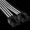 Cable con fundas individuales PCIe Gen 5 12V-2x6 de 600 W y 12 4 patillas con funda individual, Type 4, BLANCO/NEGRO