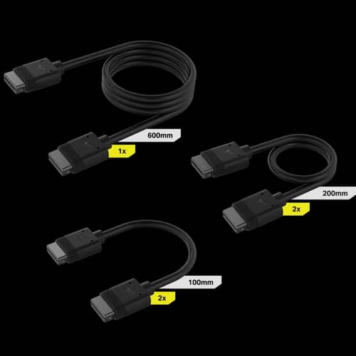 Cable CORSAIR iCUE LINK Kit x5 conector derecho negro