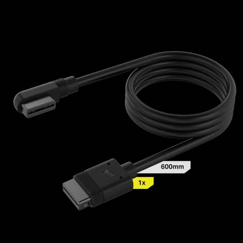Cable CORSAIR iCUE LINK 1x 600mm con conector 90° negro