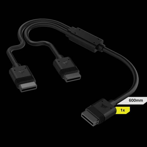 Cable CORSAIR iCUE LINK 1x 600mm tipo Y con conector derecho negro