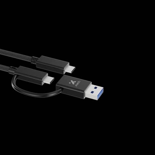 Adaptador Xtech, 2 en 1, usb-C a usb-C con Dongle