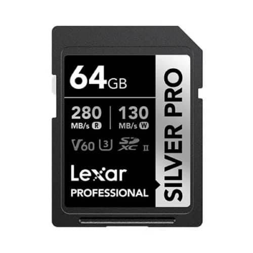 Tarjeta SDXC Lexar 64GB Silver Plus PRO V60 UHS-II