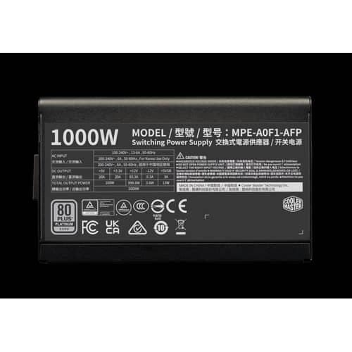 Fuente Cooler Master Elite Platinum 1000 Full Modular BL W-AR