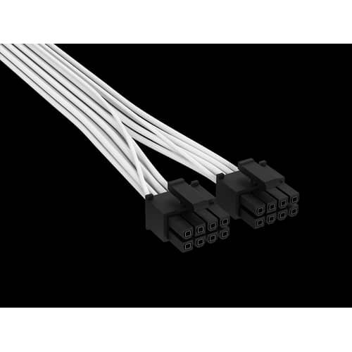 Cable Premium con funda 2x 8-Pin PCIe 12V y 2x6 600W Type 4 Blanco