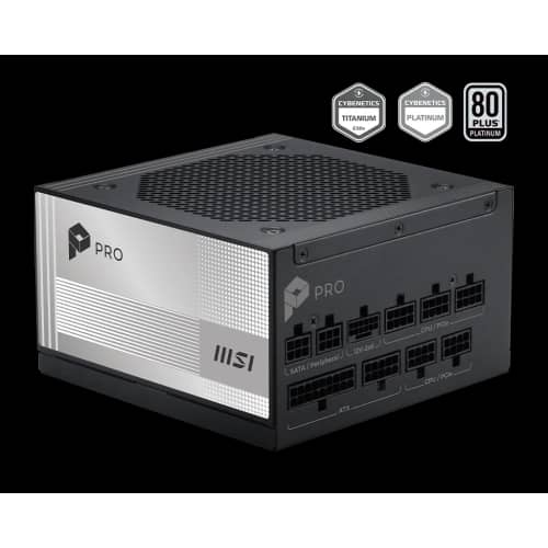 Fuente MSI PRO A1000PL PCIE5 1000W 80 Plus Platinium Cable USA
