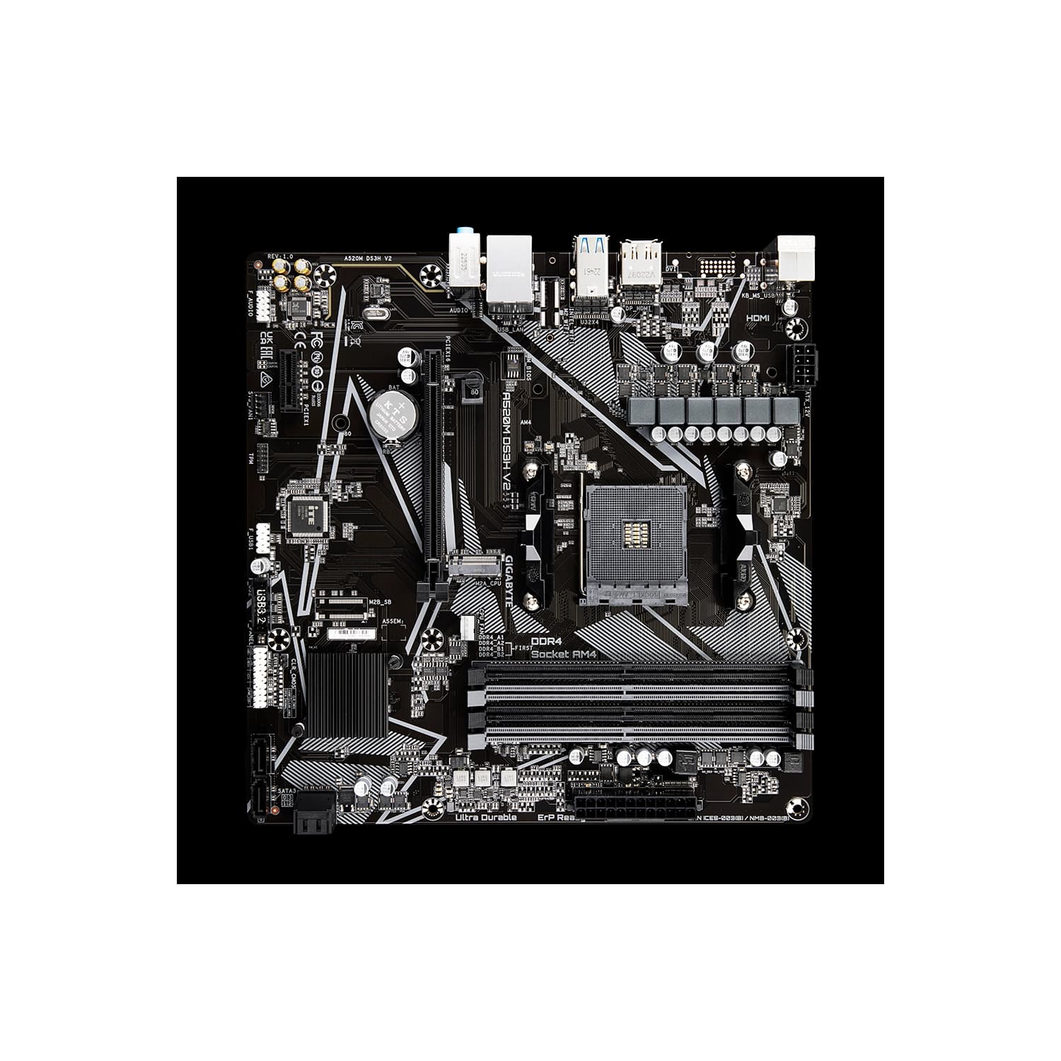 Motherboard (AM4) GIGABYTE A520M DS3H V2 Elit