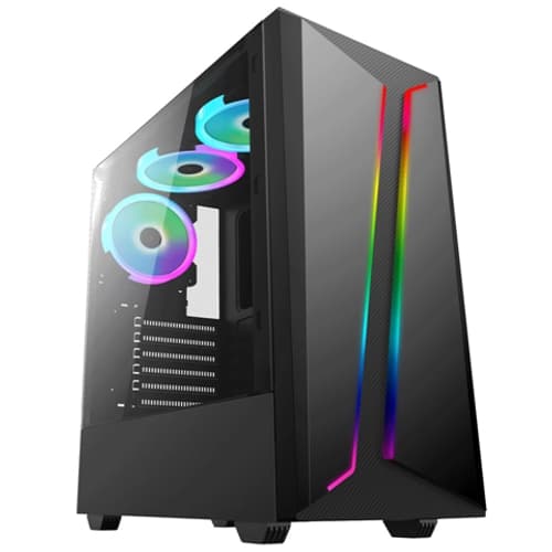 Gabinete CROMAX 8801 Gamer Negro Mid Tower RGB S/Fuente