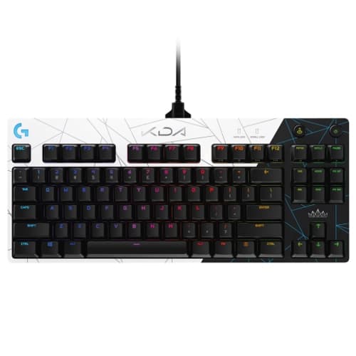 Teclado c/Cable LOGITECH GPRO TKL KDA Blanco y Azul