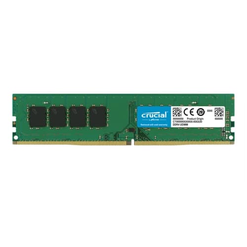 Memoria Ram UDIMM CRUCIAL Basics 4GB DDR4 2666MHz CL17 1.20V Single Verde