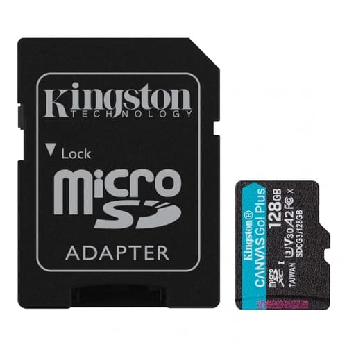 Tarjeta de Memoria KINGSTON Canvas Go Plus Gen3 MicroSDXC 128GB UHS-I U3 V30 A2 170MB/s