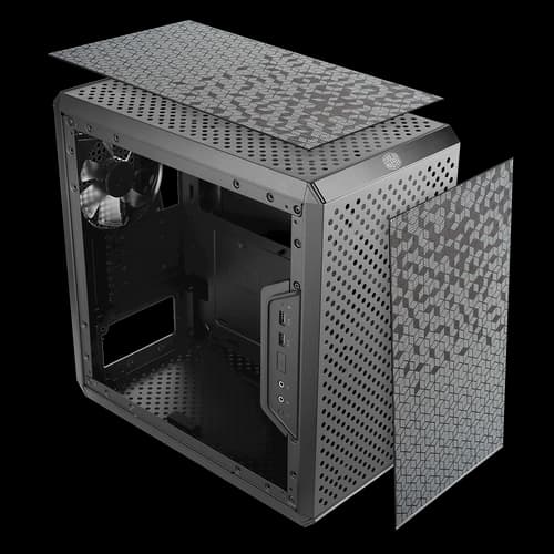 Gabinete COOLER MASTER MasterBox Q300L Rainbow Negro Mini Tower ARGB S/Fuente