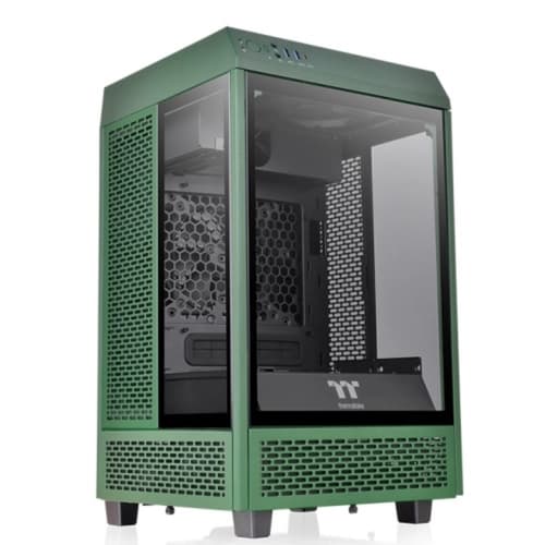 Gabinete The Tower 100 Verde C/ Vidrio Templado