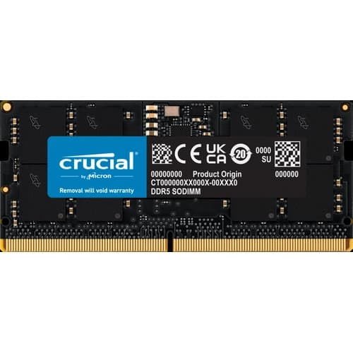 Memoria Ram SODIMM CRUCIAL Basic 16GB DDR5 4800MHz CL40 1.10V Single Negro