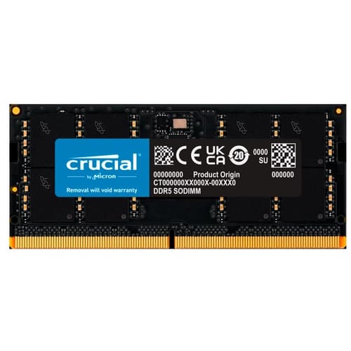 Memoria Ram SODIMM CRUCIAL CT 32GB DDR5 4800MHz CL40 1.10V Single Negro