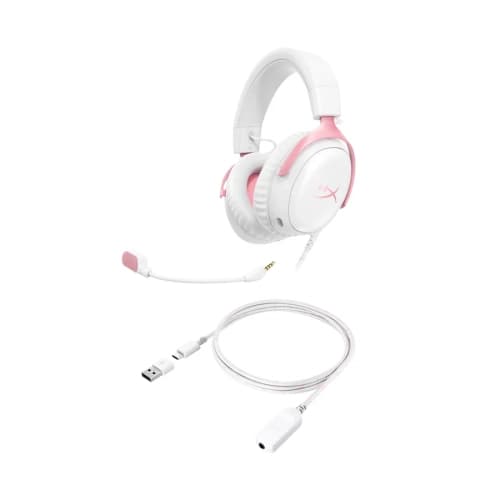 Aur HyperX Cloud III Cableado - (Blanco/Rosa)