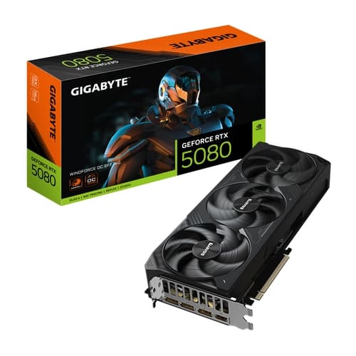 Placa de Video GIGABYTE NVIDIA GeForce RTX 5080 WINDFORCE OC SFF 16G