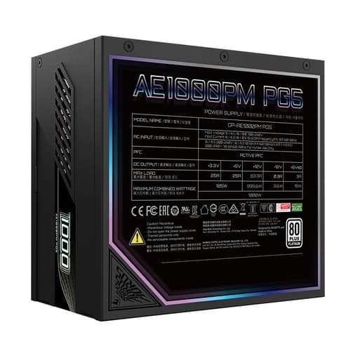Fuente AORUS ELITE P1000W 80  Platinum Modular PCIe 5.0