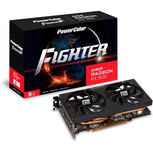 Placa PowerColor Fighter  AMD Radeon™ RX 7600 Gaming 8GB GDDR6 memory, powered by AMD RDNA™ 2, HDMI 2.1