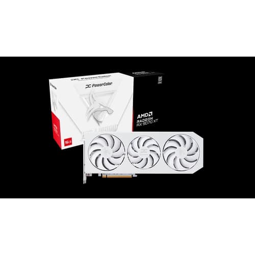 Placa Powercolor Hellhound Spectral White  AMD Radeon  RX 9070 XT 16GB GDDR6