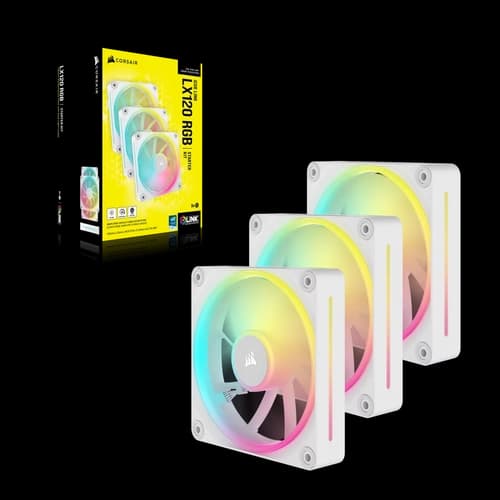 Kit de ventiladores CORSAIR iCUE LINK LX120 RGB de 120 mm x3 blanco