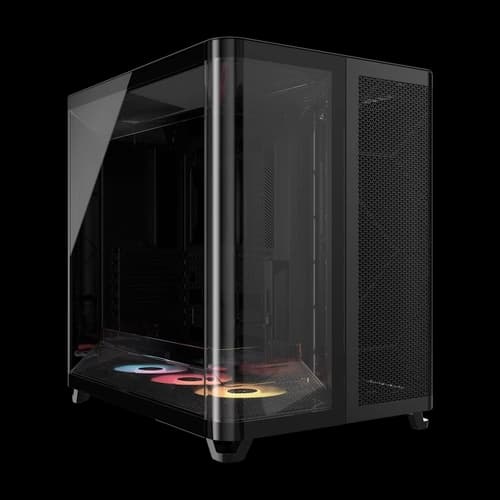 Gabinete CORSAIR semitorre con triple cámara ARGB AIR 5400 RS-R negro