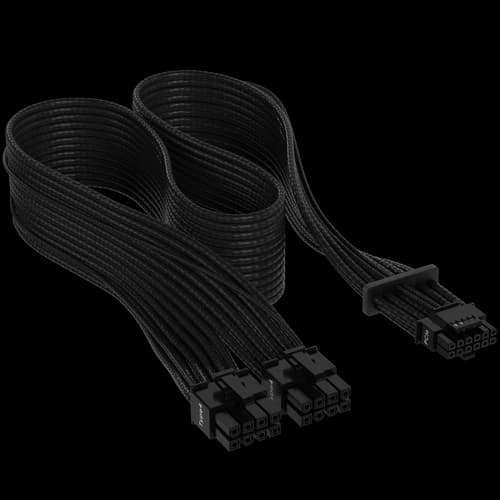 Cable con fundas individuales PCIe Gen 5 12V-2x6 de 600 W y 12 4 patillas con funda individual, Type 4, NEGRO