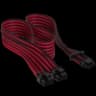 Cable con fundas individuales PCIe Gen 5 12V-2x6 de 600 W y 12 4 patillas con funda individual, Type 4, ROJO/NEGRO