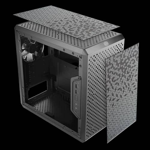 Gabinete COOLER MASTER MasterBox Q300L Rainbow Negro Mini Tower ARGB S/Fuente