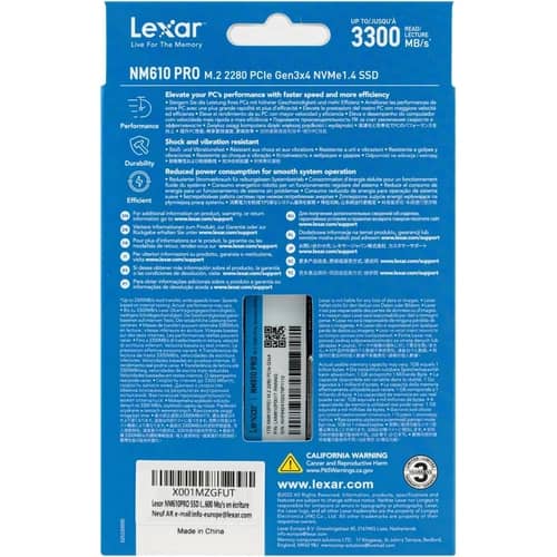 Disco Interno SSD LEXAR NM610 PRO 1T M.2 NVMe
