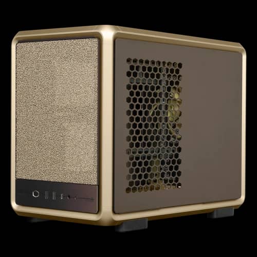 Gabinete Cooler Master MasterFrame 400 Mesh Gold Mini Tower 1 Fan 140mm Tempered Glass Gold s/Fuente